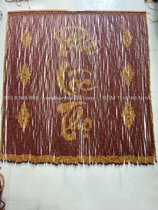 Rèm phòng thờ hạt gỗ Hương mẫu Phúc Lộc Thọ