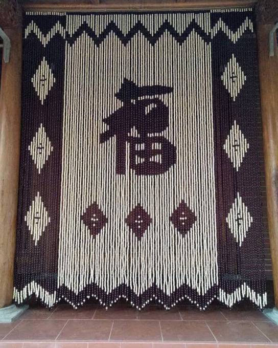 Mẫu đồi màu Nền rèm hạt gỗ Bồ Đề chữ Phúc Nho