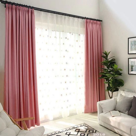 Rèm cửa sổ đẹp vải DEPO Luna T868-06 màu tím hồng