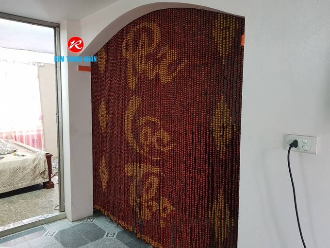 Rèm cửa vòm phòng thờ mẫu chữ Phúc Lộc Thọ tại huyện Đông Anh