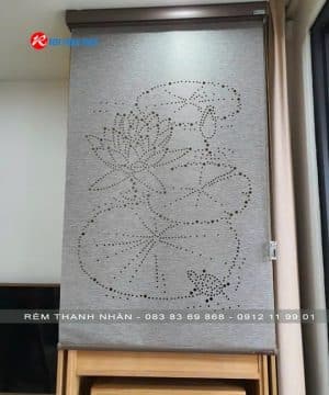 Mẫu rèm che bàn thờ khắc laser LZ42-SKY04 - Rèm cuốn đục lỗ 3D