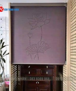 Rèm cuốn xuyên sáng khắc Laze LZ118 cho phòng thờ