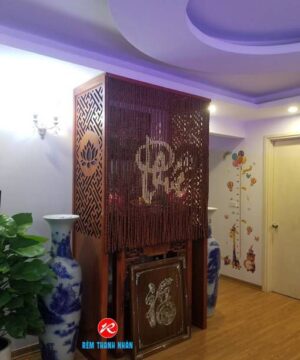 Mẫu rèm hạt gỗ chung cư