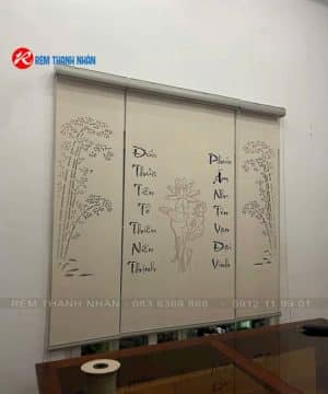Rèm cuốn laser che bàn thờ phong thủy cao cấp