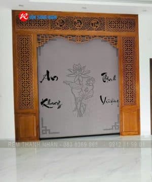 Rèm phòng thờ đẹp mẫu LZ98 – Rèm cuốn laser Hàn Quốc Hoa Sen cao cấp