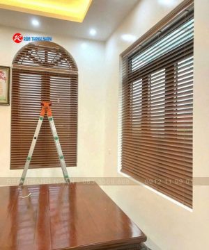 Mành sáo gỗ Basswood bản 50mm All plus cho phòng khách