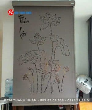 Rèm ban thờ khắc Hoa Sen LZ36 – Rèm cuốn phòng thờ hiện đại