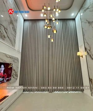 Rèm vải thông tầng 2 lớp Pan3216-5 - Rèm động cơ cao cấp Văn Khê