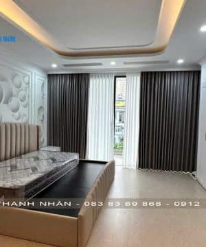 Rèm vải 2 lớp Pan3216-5 & voan Pattern1729-2 cho phòng ngủ hiện đại