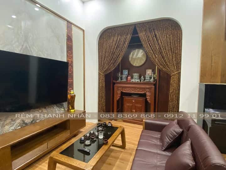 Giá rèm hạt gỗ Bách Xanh trơn