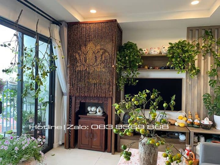 Rèm hạt gỗ Bách Xanh trong phong thủy