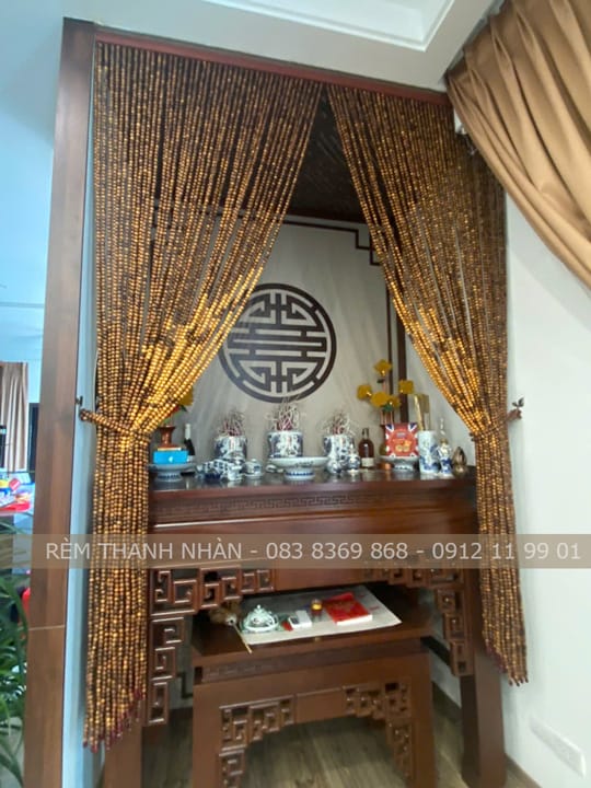 Rèm gỗ Ban thờ phong thủy