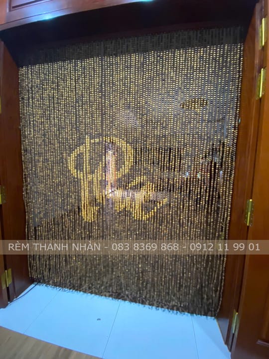 Rèm hạt gỗ Bách Xanh phòng thờ