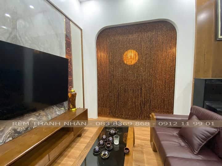 Rèm hạt gỗ Bách Xanh trơn