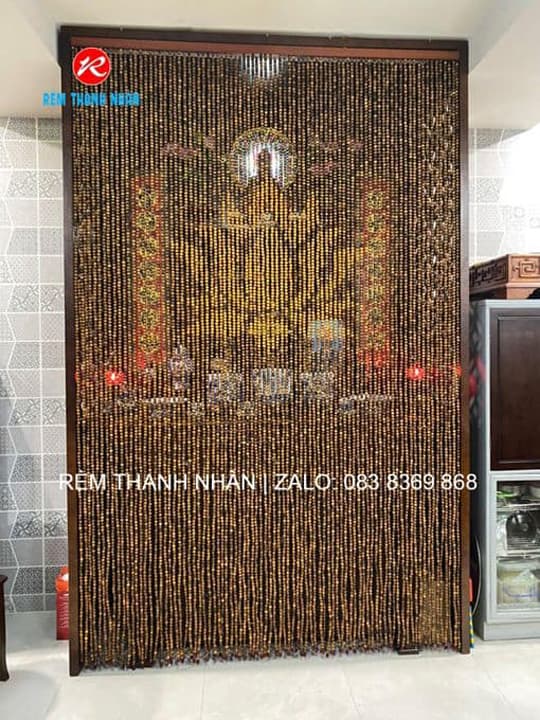 Rèm phòng thờ phong thủy Bách Xanh