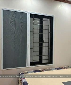 Vách ngăn 2 trong 1 cửa lưới kết hợp tổ ong Cici 27mm cho cửa sổ phòng ngủ