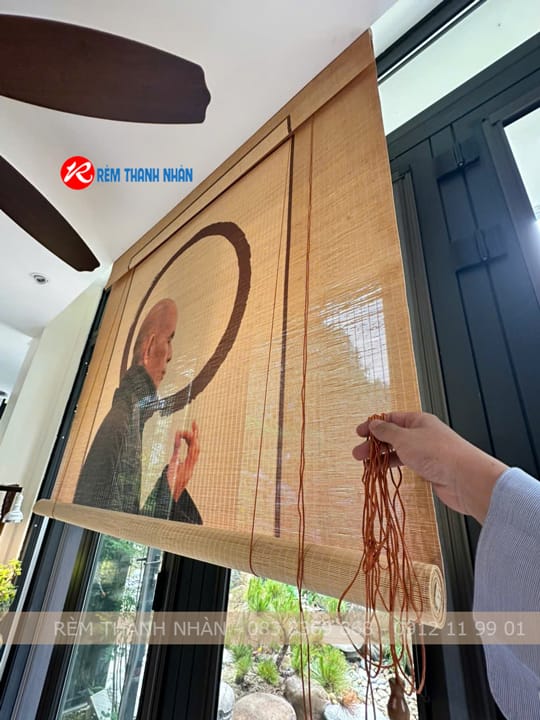 Rèm tre trúc in tranh đẹp