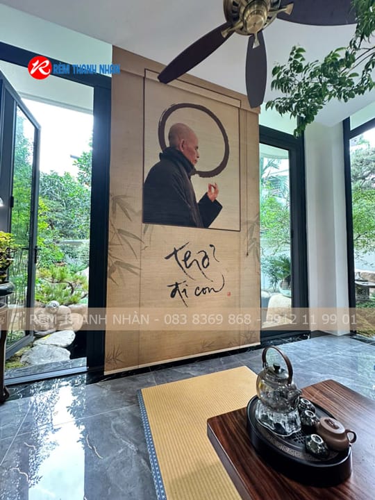 Rèm tre trúc in tranh nghệ thuật đẹp, bền màu 5–10 năm