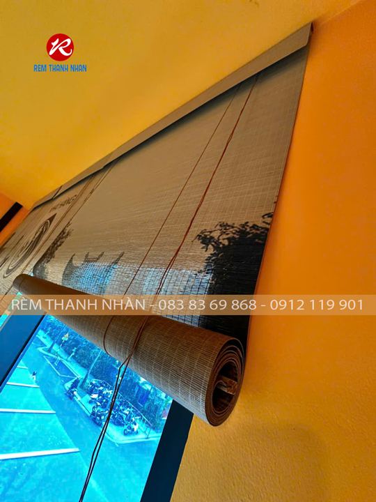 Mành trúc in tranh nhà hàng